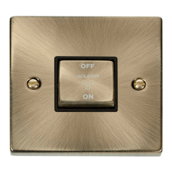 Click Scolmore Deco Ingot 10A 3 Pole Fan Isolation Switch - VPAB520BK, Image 1 of 1