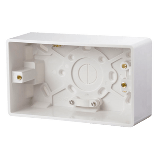 Click Scolmore Mode 2 Gang 47mm Pattress Box Polar White - CMA086