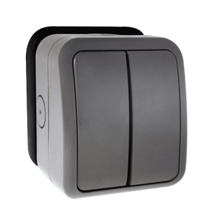 Click Scolmore Aquip Weatherproof 2 Gang 2 Way Switch IP66 - OA412AGU