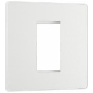 BG Evolve Pearl White Grid 1 Gang Euro Module Front Plate - PCDCLEMS1W