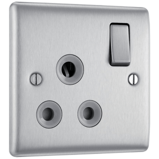 BG Nexus Metal Brushed Steel Gr 15A, 1G Sw Skt - NBS99G