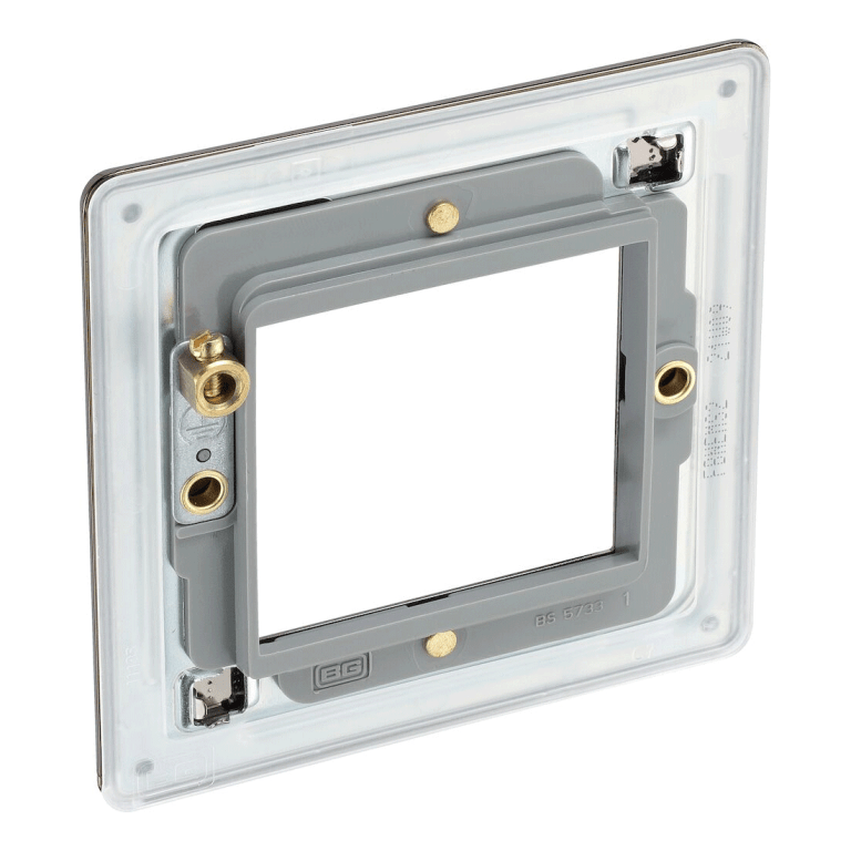 BG Flat Plate Black Nickel 2 Mod Sq Front Plate - FBNEMS2, Image 4 of 4