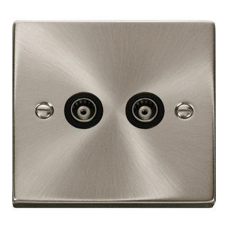 Click Scolmore Deco  2 Gang Isolated Co-Axial Socket - VPSC159BK
