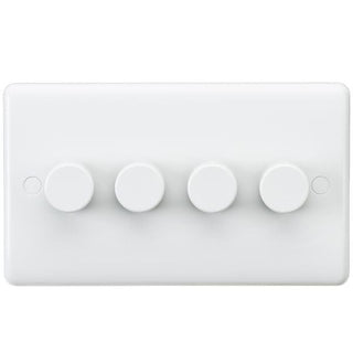 Knightsbridge Curved Edge 4G 40-400W Dimmer - White - CU2164
