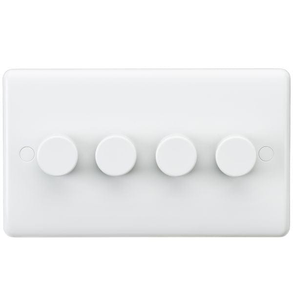 Knightsbridge Curved Edge 4G 40-400W Dimmer - White - CU2164, Image 1 of 1