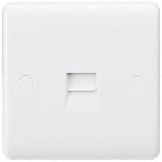 Knightsbridge Curved Edge Telephone Extension Socket - White - CU7400
