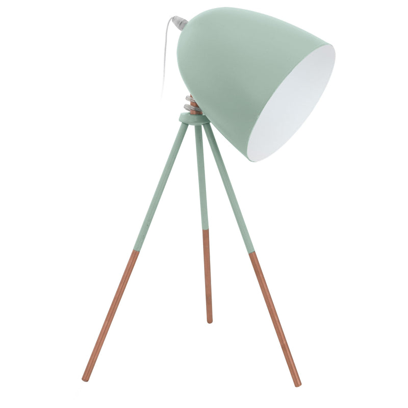 EGLO ES/E27 Dundee Table Lamp With In-Line Switch Mint Green - 49337, Image 1 of 1
