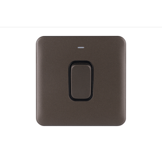 Schneider LSD 1G 50A Double Pole Switched with LED Ind Black Insert - Mocha Bronze - GGBL4011BMB