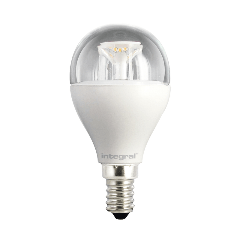 Integral 5.6W LED SES/E14 Golf Ball Warm White 240° Dimmable Clear - ILGOLFE14DC023, Image 1 of 1