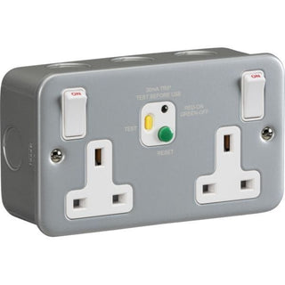 Knightsbridge 13A 2G DP RCD Switched Socket - 30mA (Type A) - M9RCD