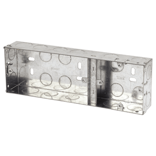 Click Scolmore Essentials 1+2 Dual Deco 35MM K/O Galvanised Metal Back Box - WA375