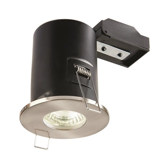Collingwood Fixed IP65 Fire-Rated PAR16 LED GU10 Downlight Brushed Steel - CWFRC005, Image 1 of 1