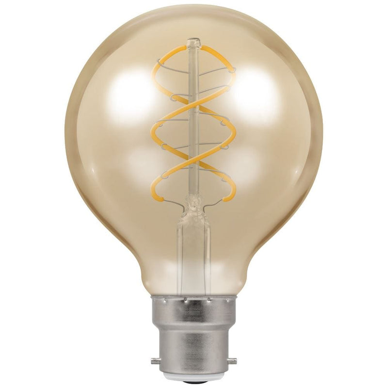 Crompton LED G80 BC B22 Spiral Filament Antique 6W Dimmable - Extra Warm White, Image 1 of 1