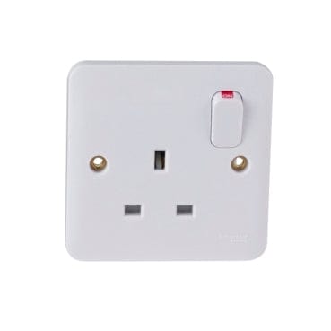 Schneider LWM 1G 13A Switched Socket White - GGBL3010, Image 1 of 3