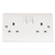 Click Scolmore Mode 13A 2 Gang Double Pole Plug Socket Polar White - CMA036