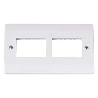Click Scolmore MiniGrid Double Switch Plate 6 Gang Aperture White - CMA406