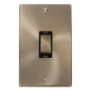 Click Scolmore Deco Ingot 2 Gang 45A 2 Pole Switch - VPAB502BK