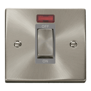 Click Scolmore Deco Ingot 1 Gang 45A 2 Pole Neon Switch - VPSC501GY