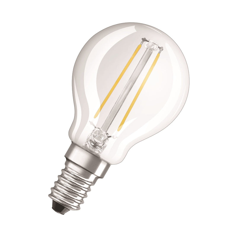 Osram 1.6W Parathom Clear LED Globe Bulb E14/SES Very Warm White - 815094-434349, Image 2 of 2