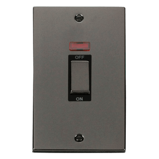 Click Scolmore Deco Ingot 2 Gang 45A 2 Pole Neon Switch - VPBN503BK