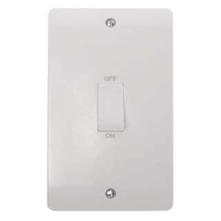 Click Scolmore Mode 45A Single Cooker Rocker Switch Polar White - CMA502