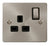 Click Scolmore Define Brushed Steel 1 Gang Double Pole Switch 13A With Black Ingot - FPBS535BK