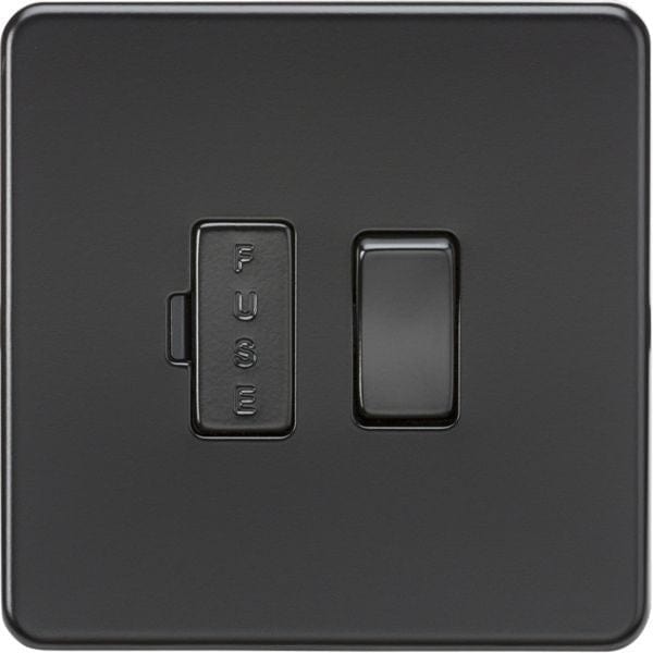 Knightsbridge Screwless 13A Switched Fused Spur Unit - Matt Black with black fuse cover - SF6300MBB, Image 1 of 1