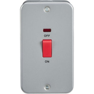 MLA Knightsbridge Metal Clad 45A DP Switch With Neon Large Plate - M8332N