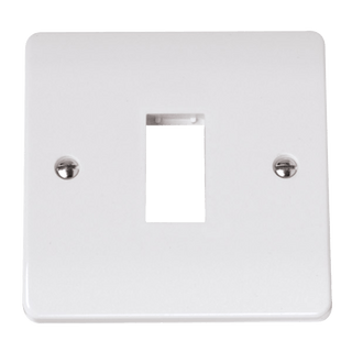 Click Scolmore MiniGrid Single Switch Plate 1 Gang Aperture White - CMA401