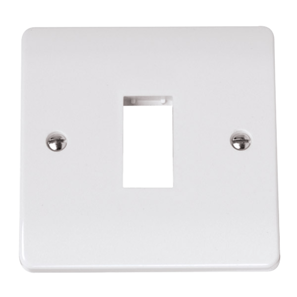 Click Scolmore MiniGrid Single Switch Plate 1 Gang Aperture White - CMA401, Image 1 of 1