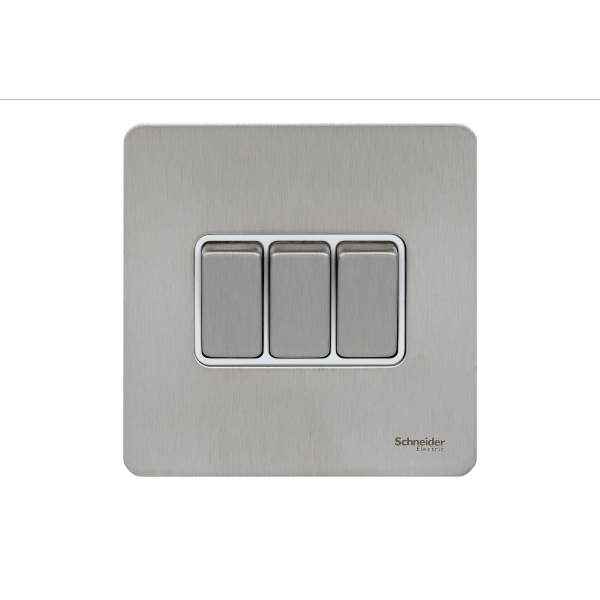 Schneider USFP 16AX 3G 2W Switched White Insert - Stainless Steel - GU1432WSS, Image 1 of 1