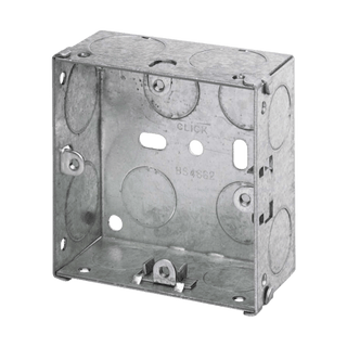 Click Scolmore Essentials 1 Gang 35MM K/O Galvanised Metal Back Box - WA095