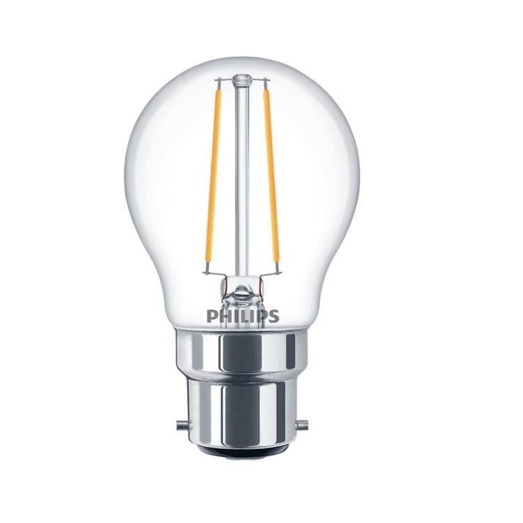 Philips 5W LEDluster BC/B22 Golf Ball Very Warm White Dimmable - 70994800, Image 1 of 1