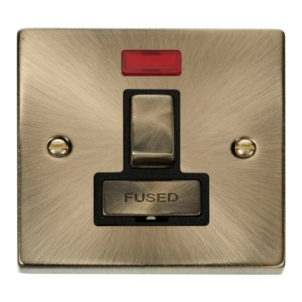 Click Scolmore Deco Ingot 13A Neon Switched Fused Spur Unit - VPAB752BK, Image 1 of 1