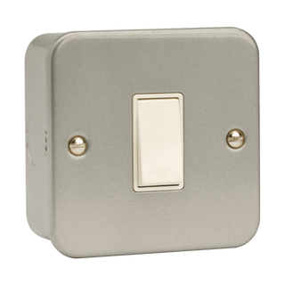 Click Scolmore Essentials Metal Clad 1 Gang 2 Way 10A Switch - CL011
