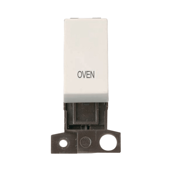 Click Scolmore MiniGrid 13A Double-Pole Ingot Oven Switch Polar White - MD018PW-OV, Image 1 of 1