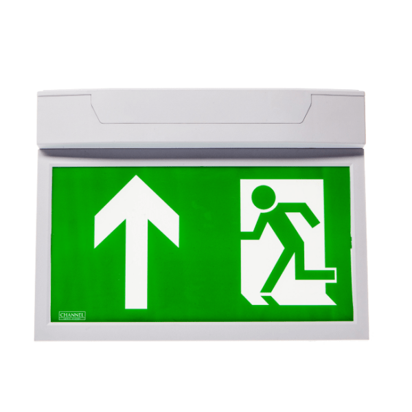 Channel Smarter Safety Camber Hanging Emergency Exit Sign Manitained Self Test C/W pictogram - E-CAMBER-HANG-ST, Image 1 of 1