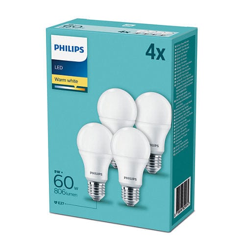 Philips LED 9W ES/E27 GLS Very Warm White 2700K (Pack of 4) - 82997400