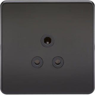 Knightsbridge Screwless 5A Unswitched Socket - Matt Black with Black Insert - SF5AMB