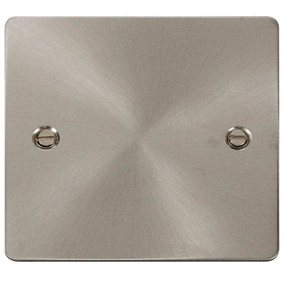 Click Scolmore Define 1 Gang Blank Plate - Brushed Stainless - FPBS060