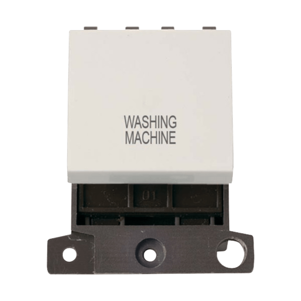 Click Scolmore MiniGrid 20A Double-Pole Ingot Washing Machine Switch White - MD022PW-WM, Image 1 of 1