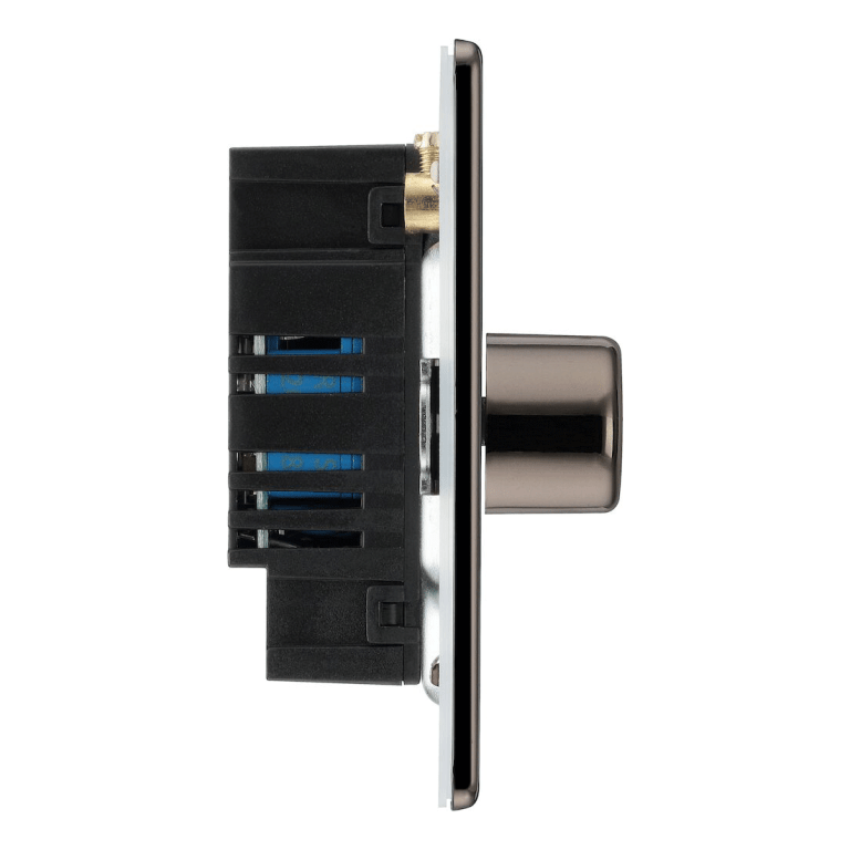 BG Screwless Flatplate Black Nickel Triple Intelligent Led Dimmer Switch, 2-Way Push On/Off - FBN83, Image 2 of 3